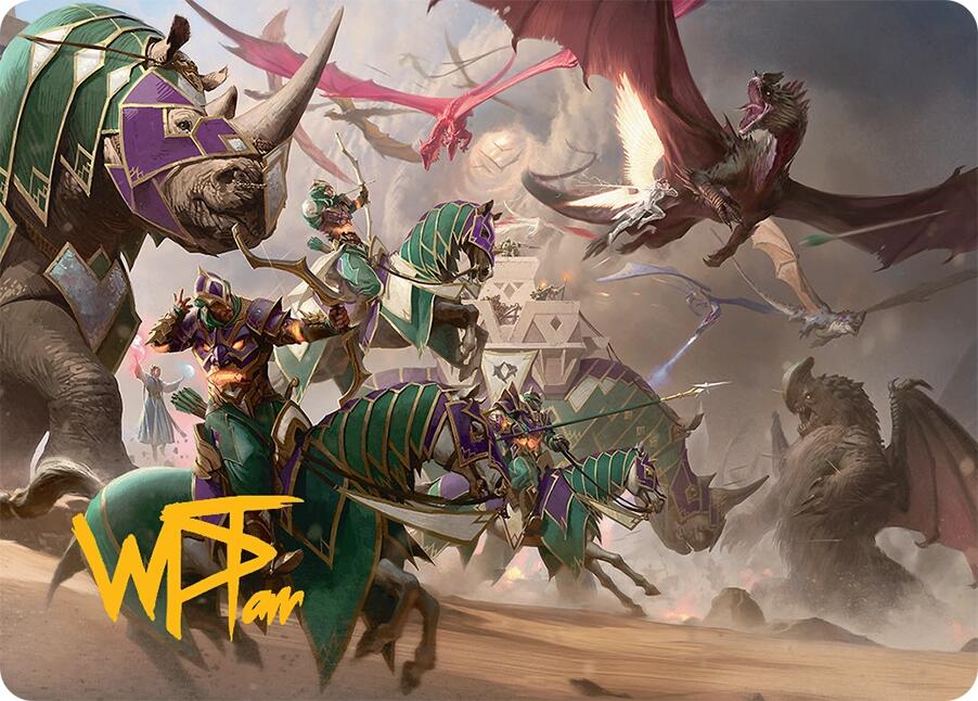 United Battlefront Art Card (5/54) (Gold-Stamped Signature) [Tarkir: Dragonstorm Art Series] | Galaxy Games LLC