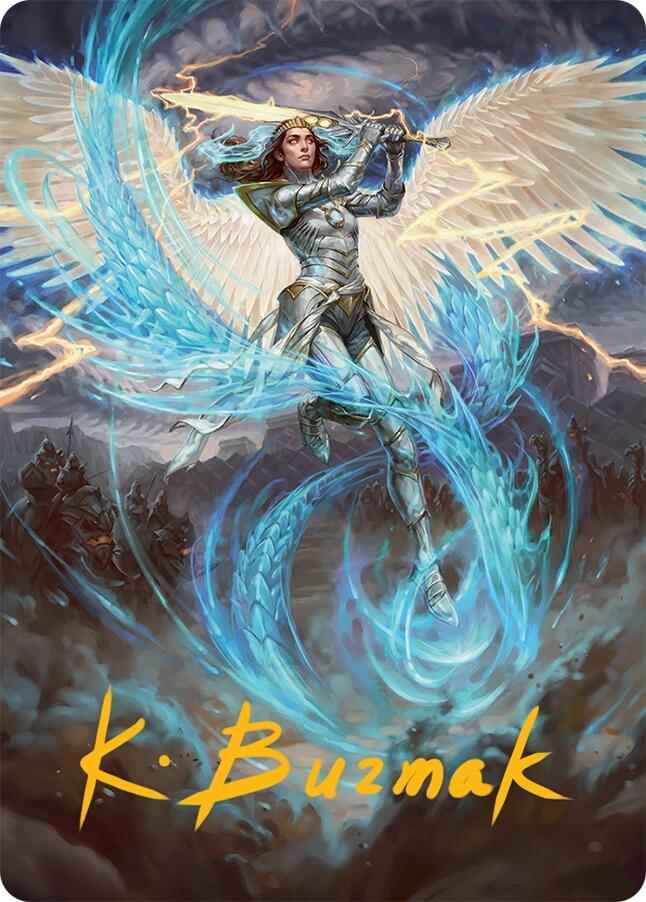 Elspeth, Storm Slayer Art Card (49/54) (Gold-Stamped Signature) [Tarkir: Dragonstorm Art Series] | Galaxy Games LLC