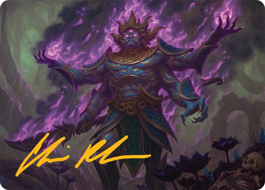 Rot-Curse Rakshasa Art Card (13/54) (Gold-Stamped Signature) [Tarkir: Dragonstorm Art Series] | Galaxy Games LLC