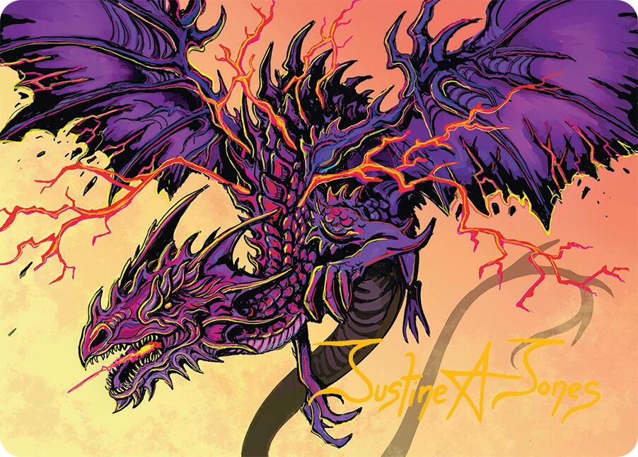 Stormshriek Feral Art Card (35/54) (Gold-Stamped Signature) [Tarkir: Dragonstorm Art Series] | Galaxy Games LLC