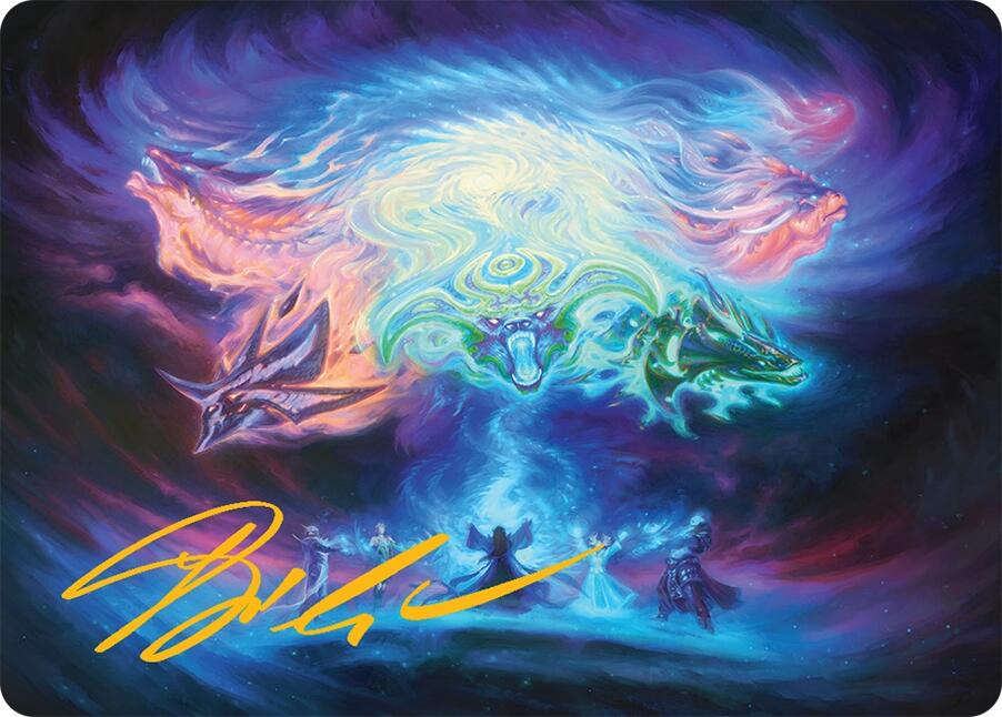 Call the Spirit Dragons Art Card (21/54) (Gold-Stamped Signature) [Tarkir: Dragonstorm Art Series] | Galaxy Games LLC