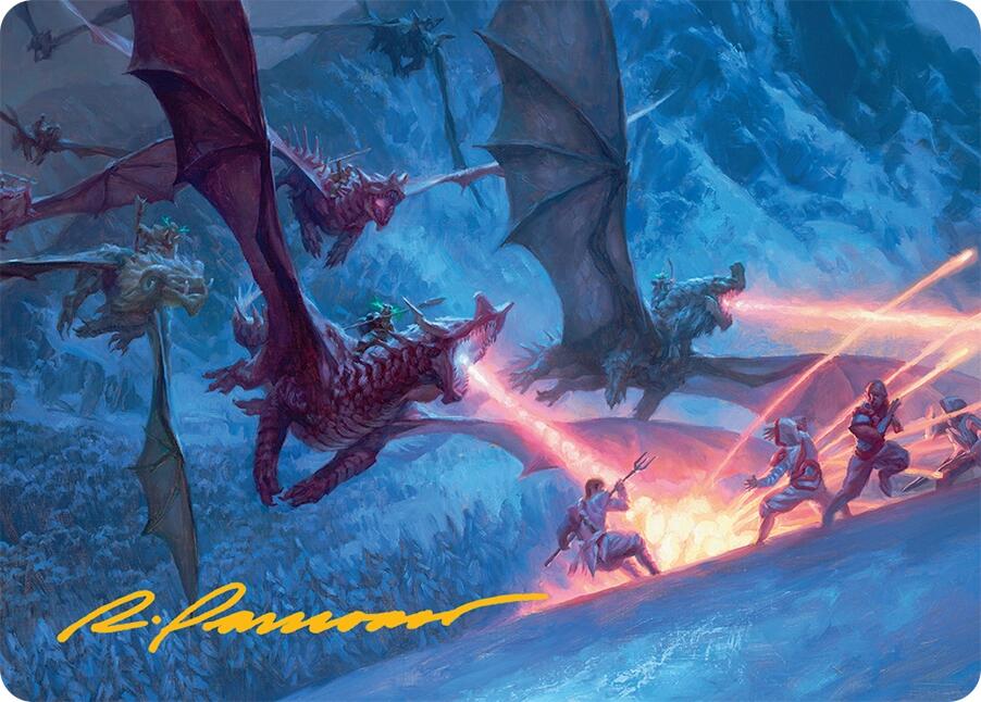 Dragonback Assault Art Card (22/54) (Gold-Stamped Signature) [Tarkir: Dragonstorm Art Series] | Galaxy Games LLC