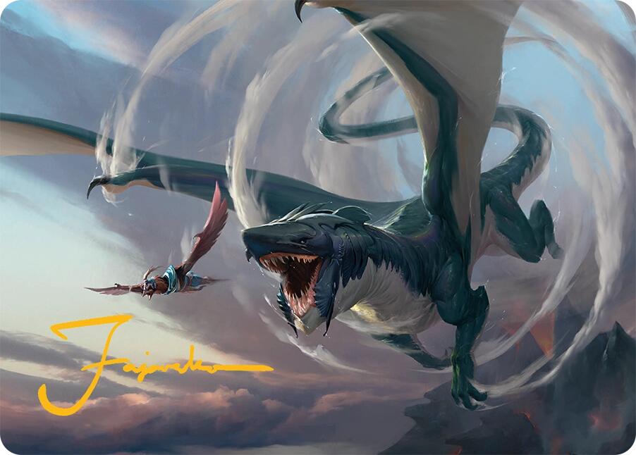 Whirlwing Stormbrood Art Card (27/54) (Gold-Stamped Signature) [Tarkir: Dragonstorm Art Series] | Galaxy Games LLC