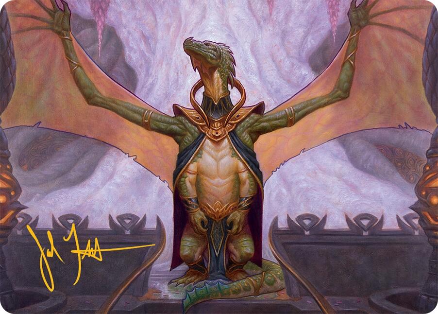 Kheru Goldkeeper Art Card (36/54) (Gold-Stamped Signature) [Tarkir: Dragonstorm Art Series] | Galaxy Games LLC