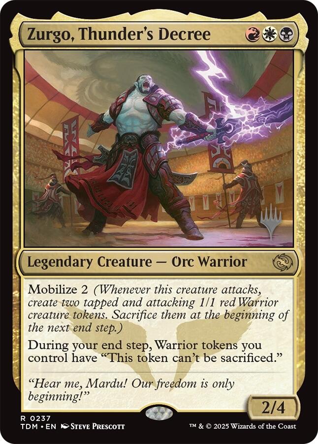 Zurgo, Thunder's Decree [Tarkir: Dragonstorm Promos] | Galaxy Games LLC