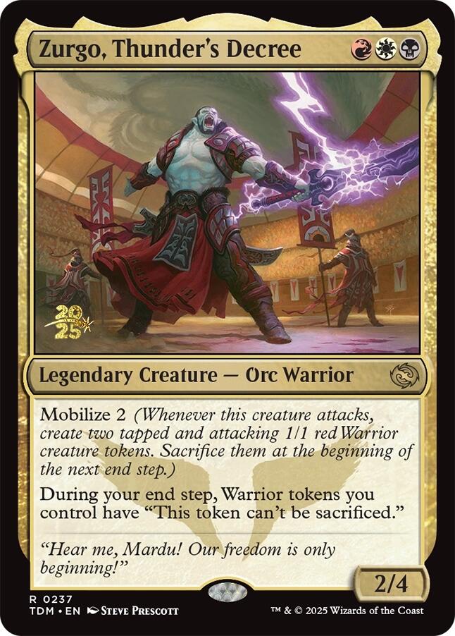 Zurgo, Thunder's Decree [Tarkir: Dragonstorm Prerelease Promos] | Galaxy Games LLC