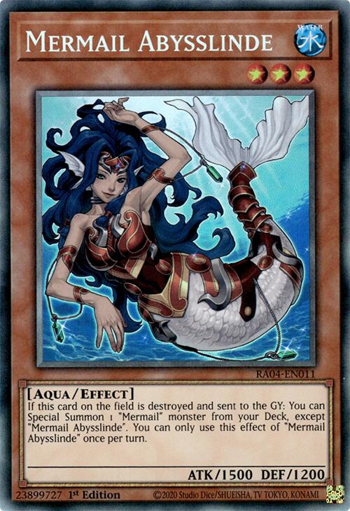 Mermail Abysslinde [RA04-EN011] Prismatic Collector's Rare | Galaxy Games LLC
