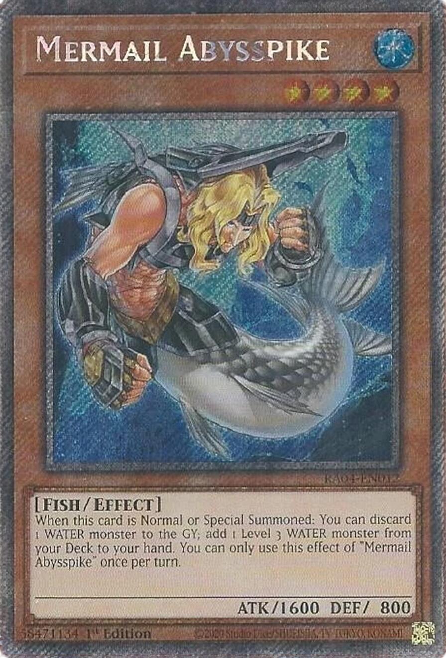 Mermail Abysspike [RA04-EN012] Platinum Secret Rare | Galaxy Games LLC