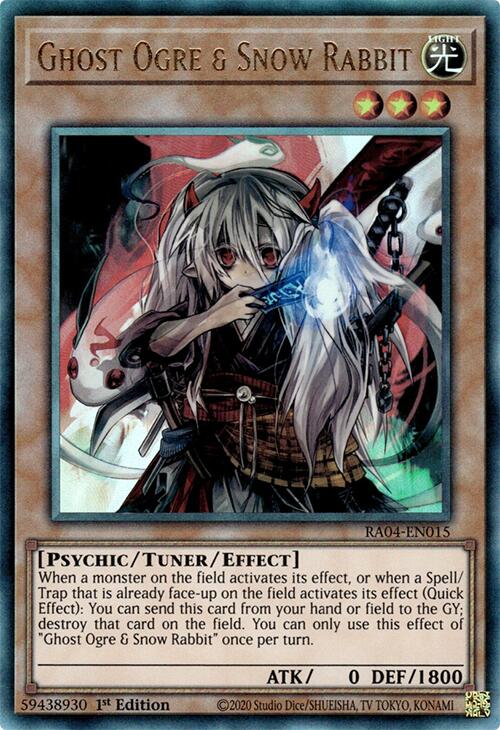 Ghost Ogre & Snow Rabbit [RA04-EN015] Prismatic Ultimate Rare | Galaxy Games LLC