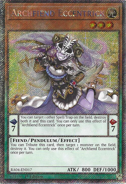 Archfiend Eccentrick [RA04-EN017] Platinum Secret Rare | Galaxy Games LLC
