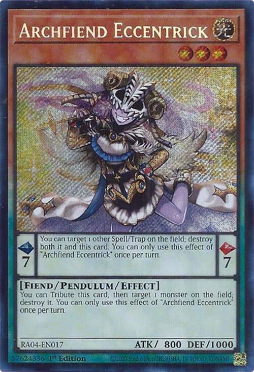 Archfiend Eccentrick [RA04-EN017] Secret Rare | Galaxy Games LLC