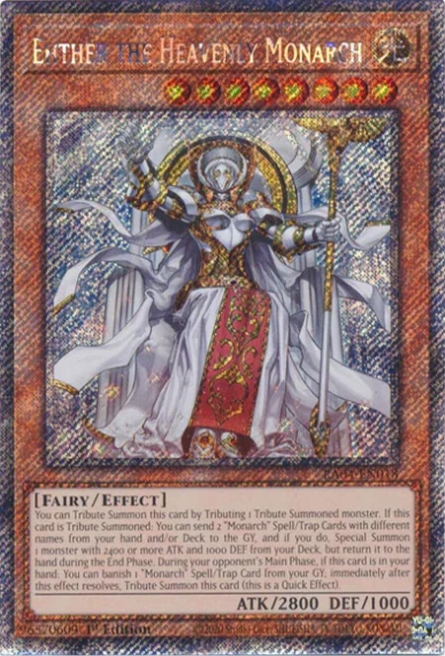 Ehther the Heavenly Monarch [RA04-EN018] Platinum Secret Rare | Galaxy Games LLC