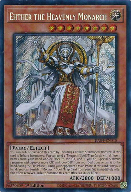 Ehther the Heavenly Monarch [RA04-EN018] Secret Rare | Galaxy Games LLC