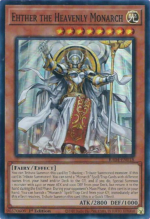 Ehther the Heavenly Monarch [RA04-EN018] Super Rare | Galaxy Games LLC