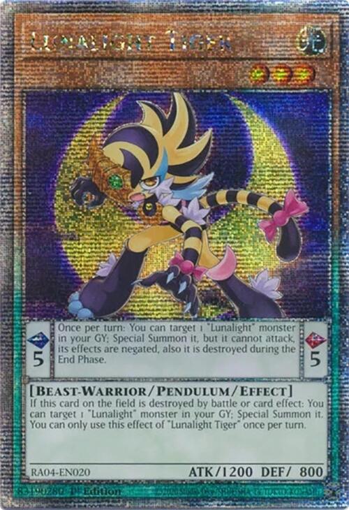 Lunalight Tiger [RA04-EN020] Quarter Century Secret Rare | Galaxy Games LLC