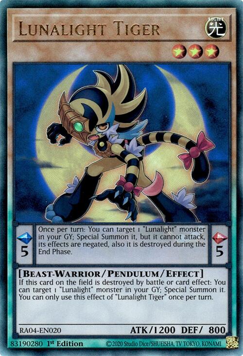 Lunalight Tiger [RA04-EN020] Prismatic Ultimate Rare | Galaxy Games LLC
