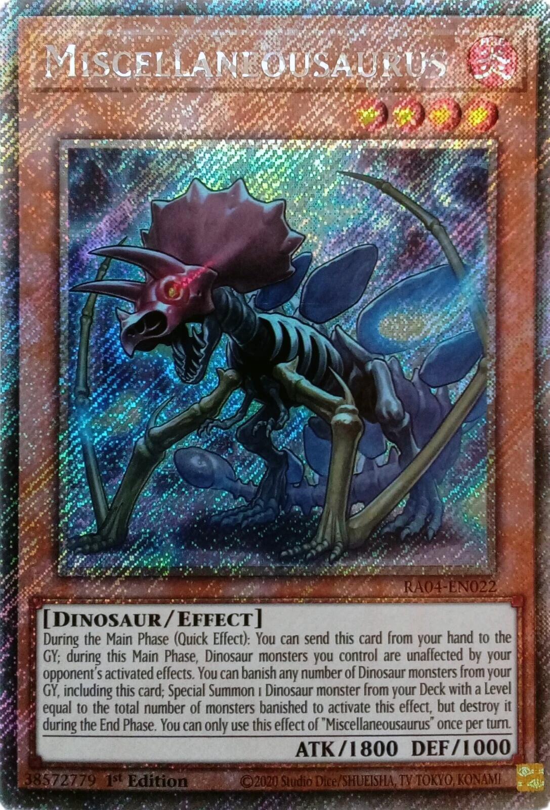 Miscellaneousaurus [RA04-EN022] Platinum Secret Rare | Galaxy Games LLC