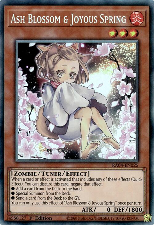 Ash Blossom & Joyous Spring (Alternate Art) [RA04-EN025] Prismatic Collector's Rare | Galaxy Games LLC