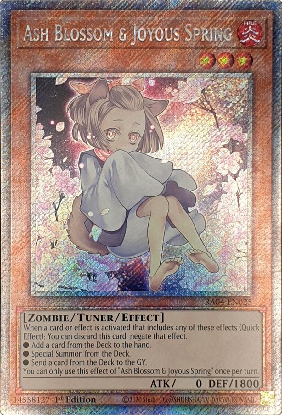 Ash Blossom & Joyous Spring (Alternate Art) [RA04-EN025] Platinum Secret Rare | Galaxy Games LLC