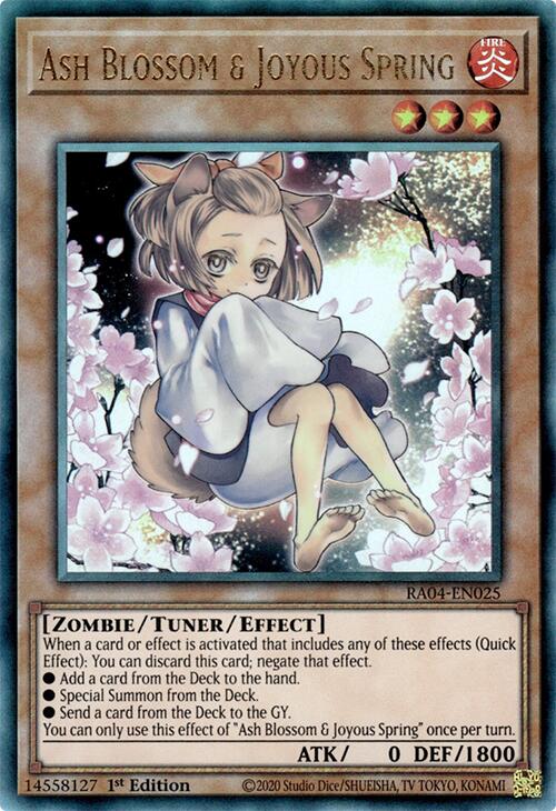 Ash Blossom & Joyous Spring (Alternate Art) [RA04-EN025] Prismatic Ultimate Rare | Galaxy Games LLC