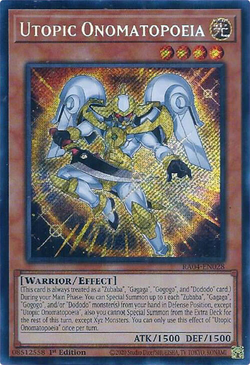 Utopic Onomatopoeia [RA04-EN028] Secret Rare | Galaxy Games LLC