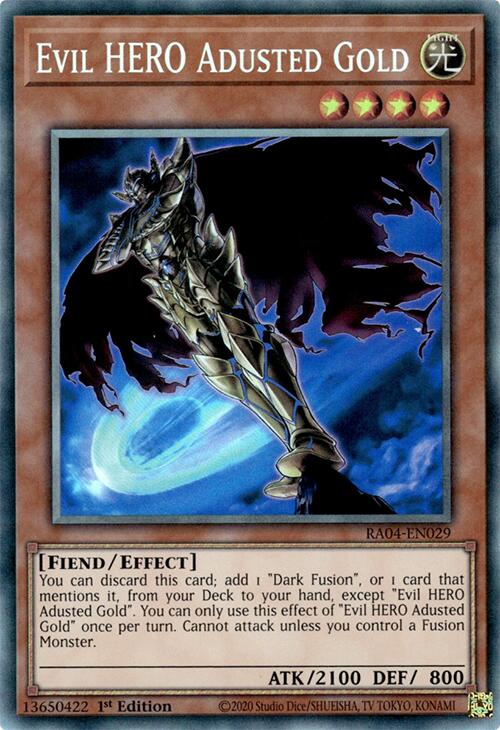 Evil HERO Adusted Gold [RA04-EN029] Prismatic Collector's Rare | Galaxy Games LLC