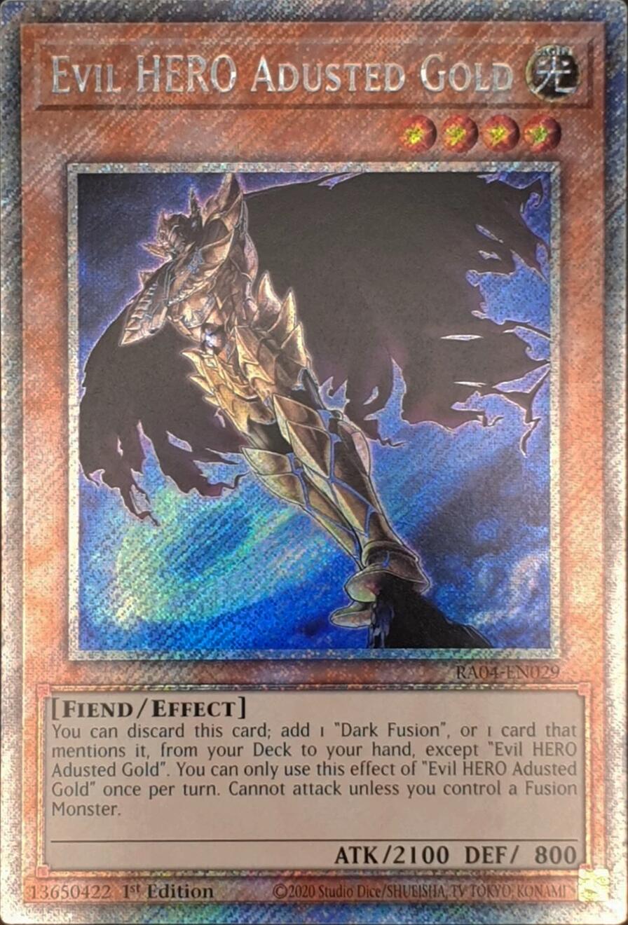 Evil HERO Adusted Gold [RA04-EN029] Platinum Secret Rare | Galaxy Games LLC