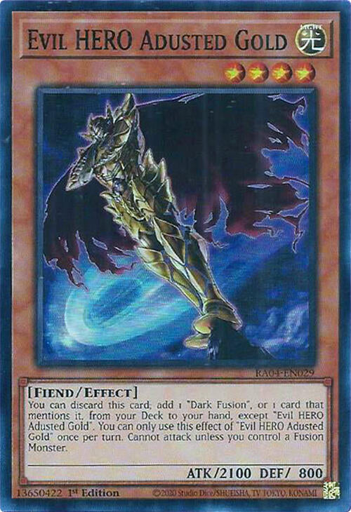 Evil HERO Adusted Gold [RA04-EN029] Super Rare | Galaxy Games LLC