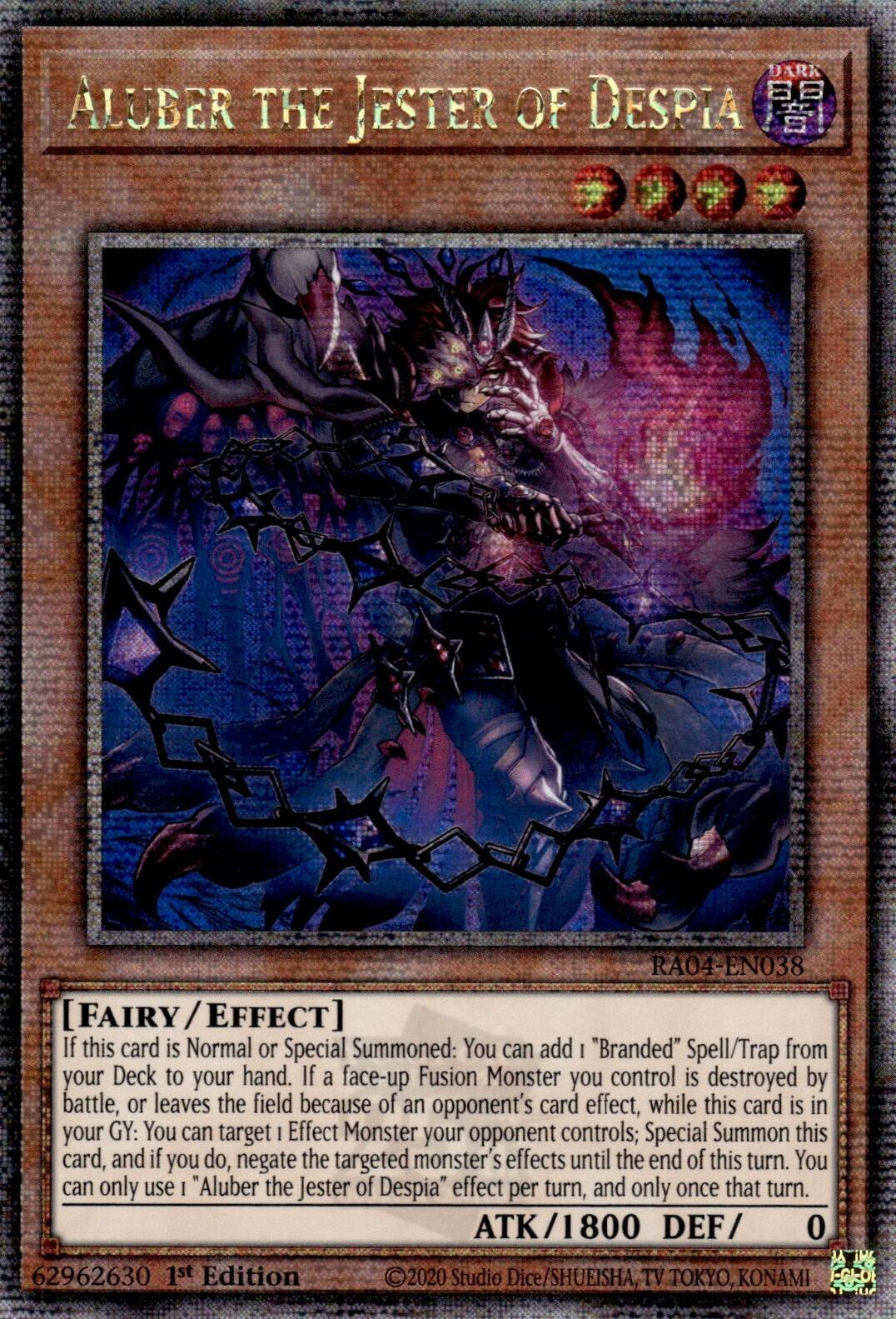 Aluber the Jester of Despia (New Art) [RA04-EN038] Quarter Century Secret Rare | Galaxy Games LLC