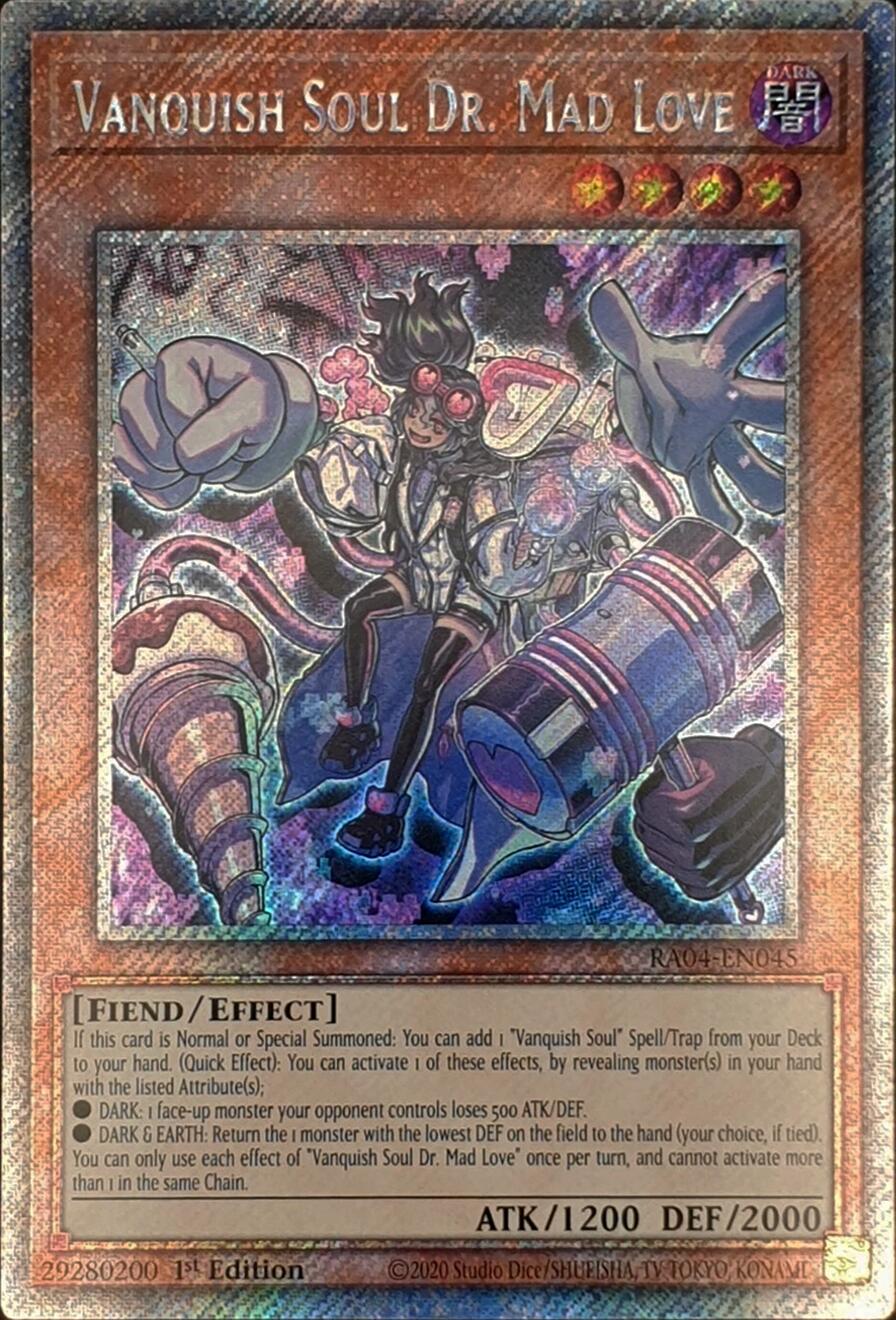 Vanquish Soul Dr. Mad Love [RA04-EN045] Platinum Secret Rare | Galaxy Games LLC