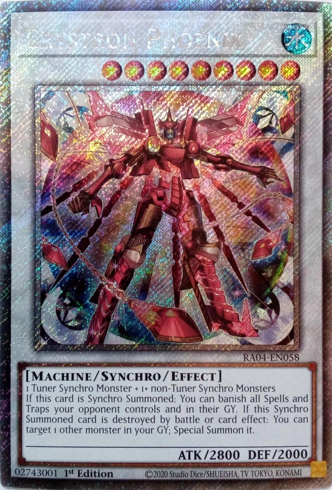 Crystron Phoenix [RA04-EN058] Platinum Secret Rare | Galaxy Games LLC