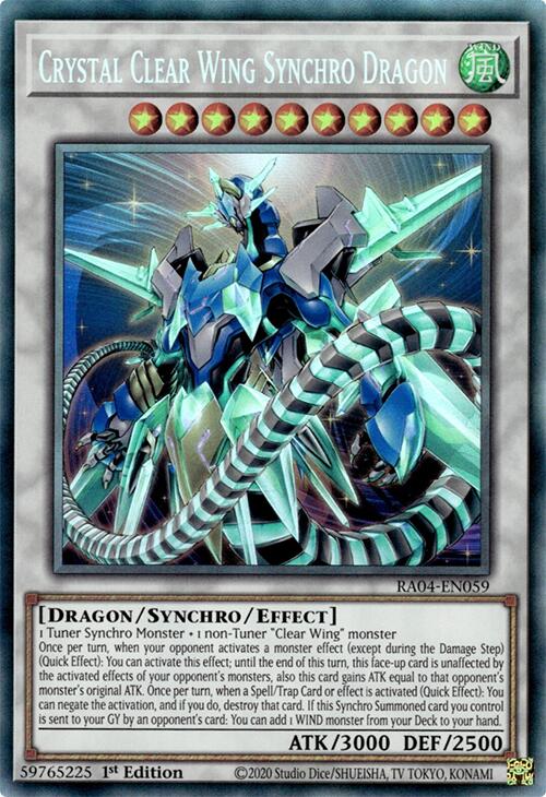 Crystal Clear Wing Synchro Dragon [RA04-EN059] Collector's Rare | Galaxy Games LLC