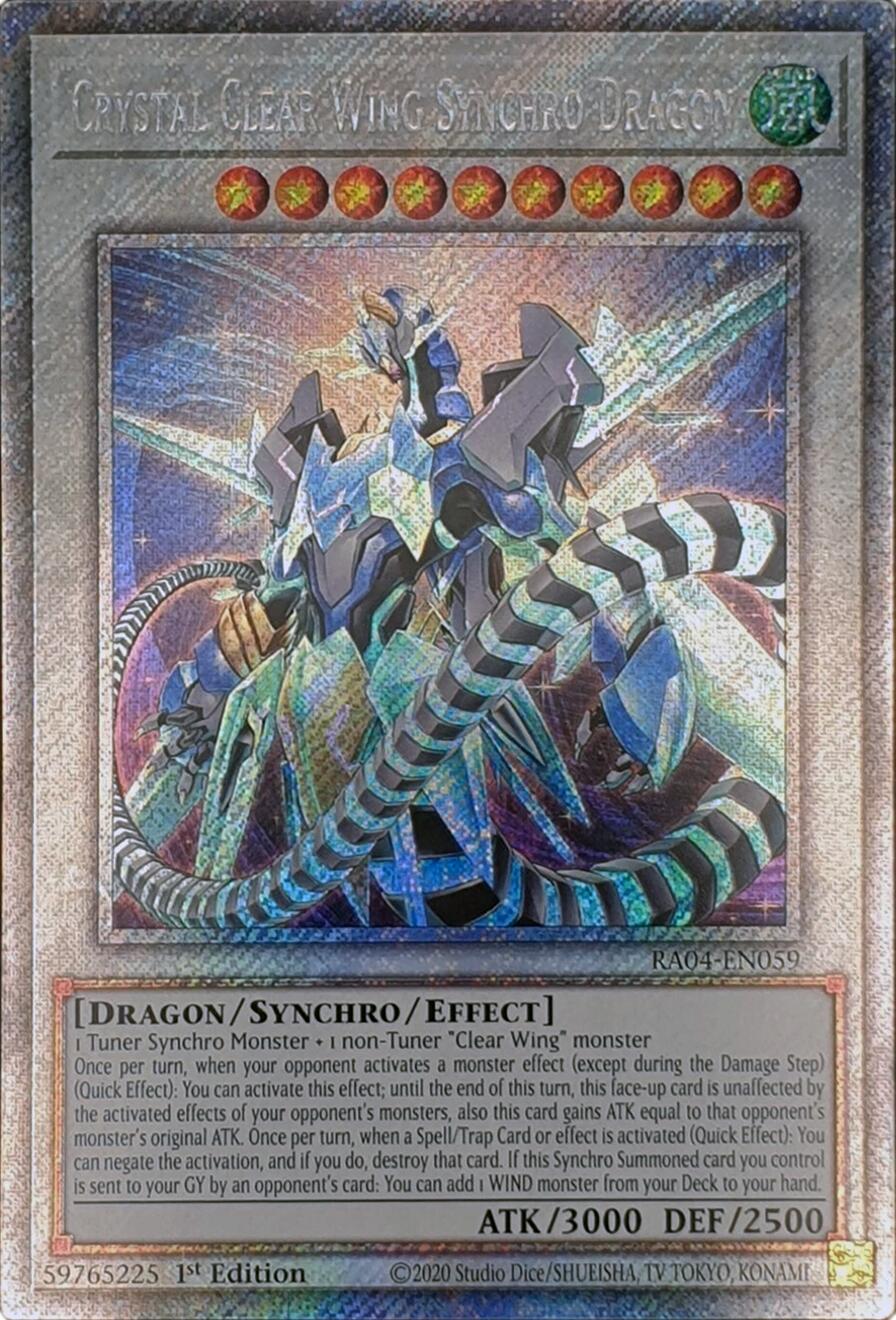 Crystal Clear Wing Synchro Dragon [RA04-EN059] Platinum Secret Rare | Galaxy Games LLC