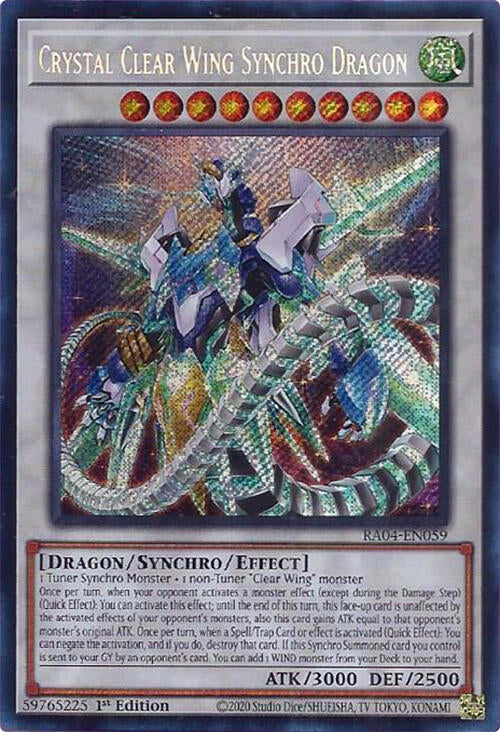 Crystal Clear Wing Synchro Dragon [RA04-EN059] Secret Rare | Galaxy Games LLC