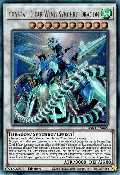 Crystal Clear Wing Synchro Dragon [RA04-EN059] Prismatic Ultimate Rare | Galaxy Games LLC