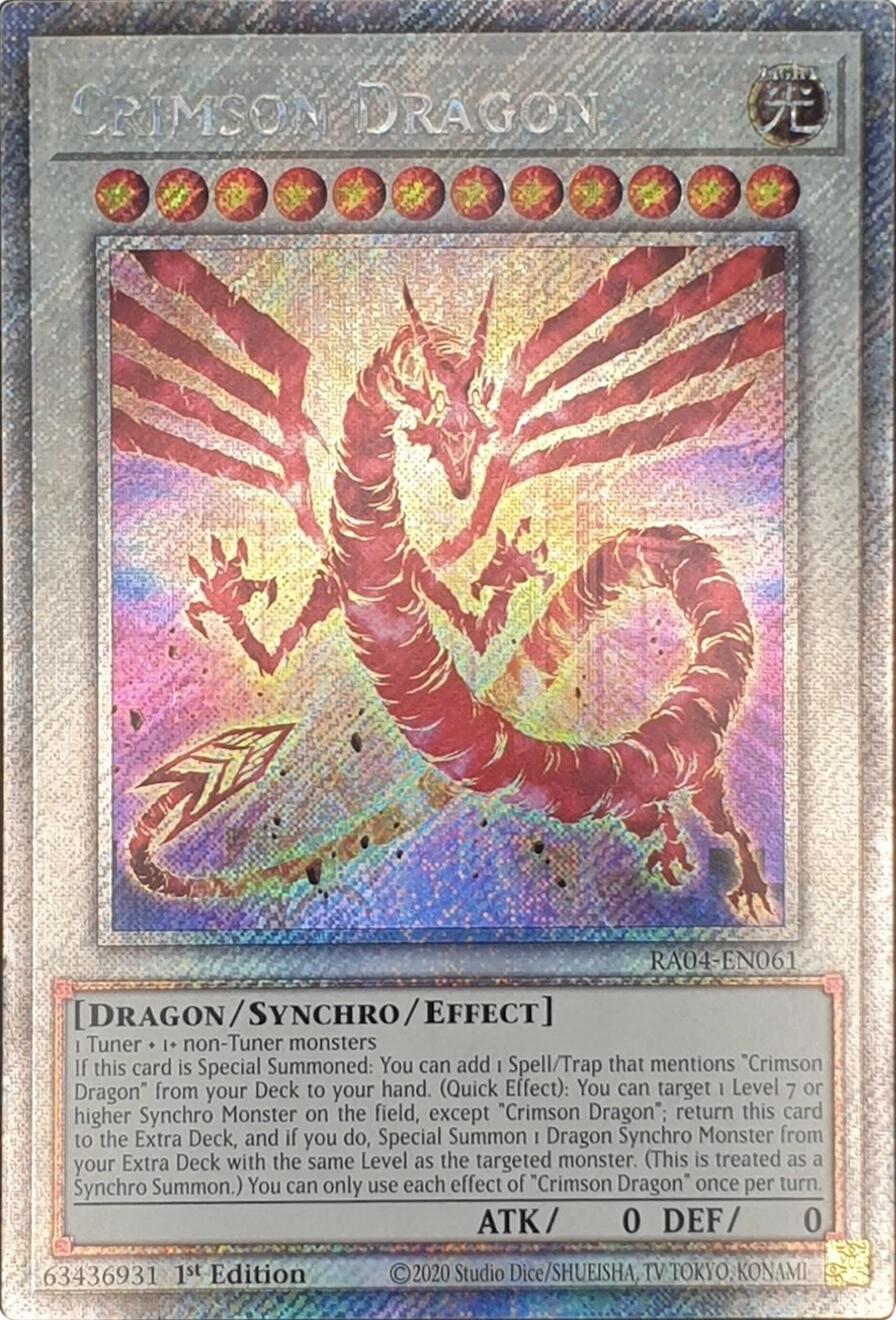 Crimson Dragon (card) [RA04-EN061] Platinum Secret Rare | Galaxy Games LLC