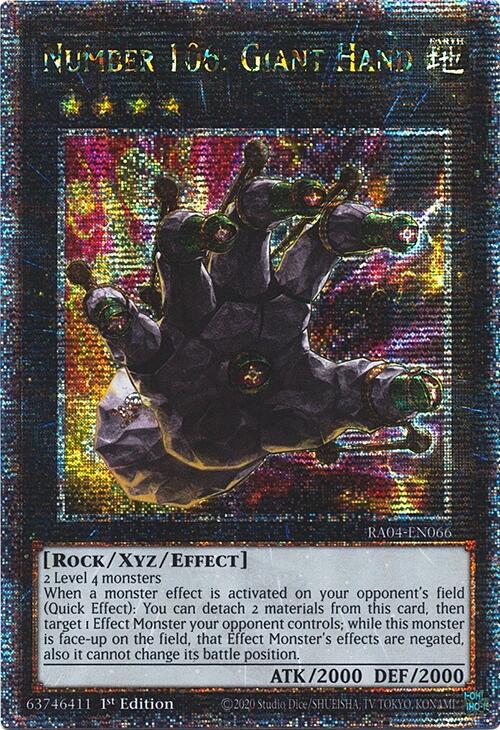 Number 106: Giant Hand [RA04-EN066] Quarter Century Secret Rare | Galaxy Games LLC