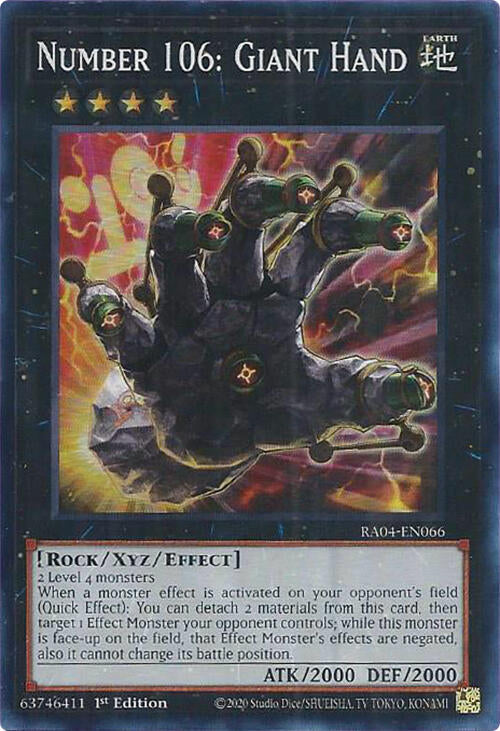 Number 106: Giant Hand [RA04-EN066] Super Rare | Galaxy Games LLC