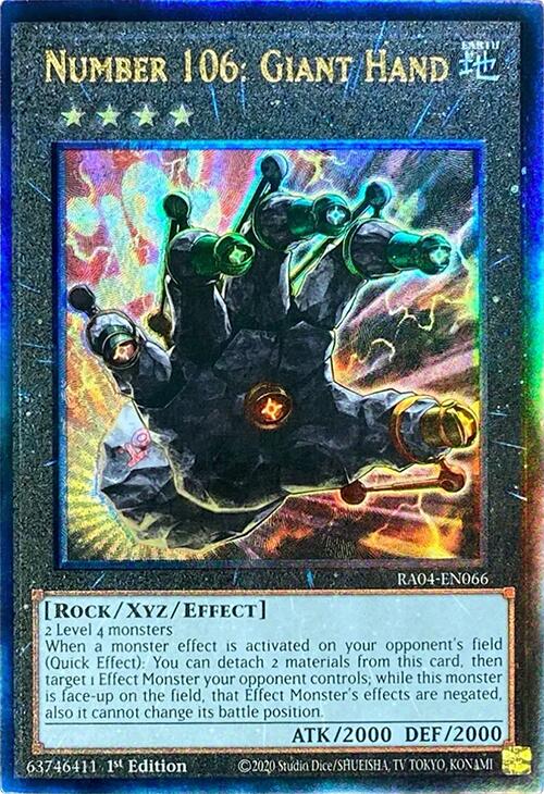 Number 106: Giant Hand [RA04-EN066] Prismatic Ultimate Rare | Galaxy Games LLC