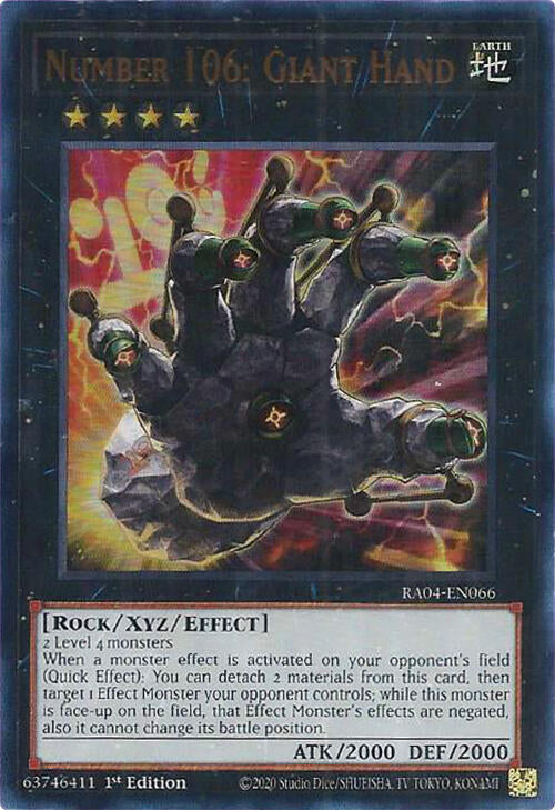 Number 106: Giant Hand [RA04-EN066] Ultra Rare | Galaxy Games LLC