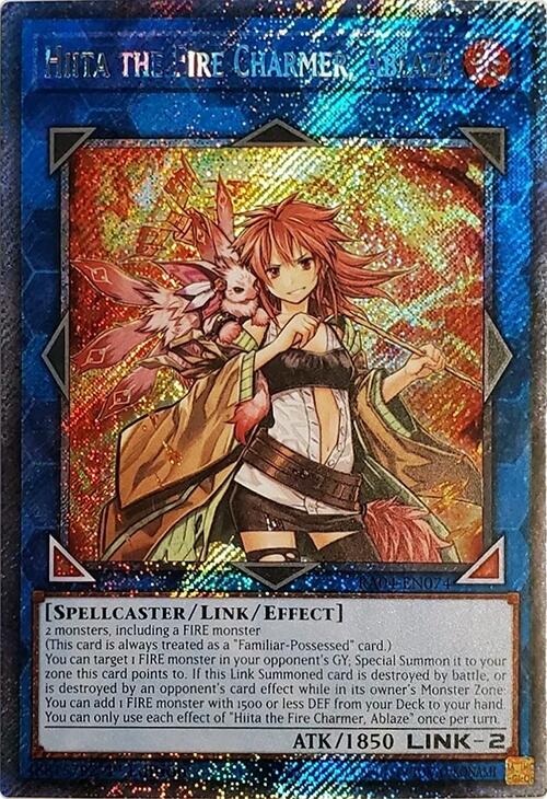Hiita the Fire Charmer, Ablaze [RA04-EN074] Platinum Secret Rare | Galaxy Games LLC