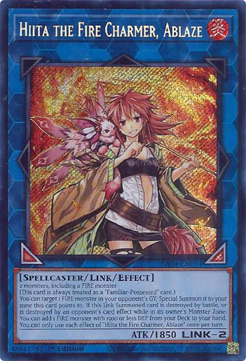 Hiita the Fire Charmer, Ablaze [RA04-EN074] Secret Rare | Galaxy Games LLC