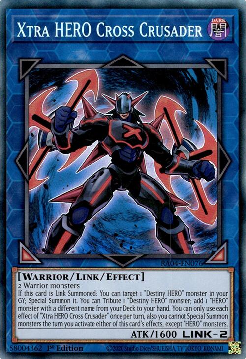 Xtra HERO Cross Crusader [RA04-EN076] Prismatic Collector's Rare | Galaxy Games LLC