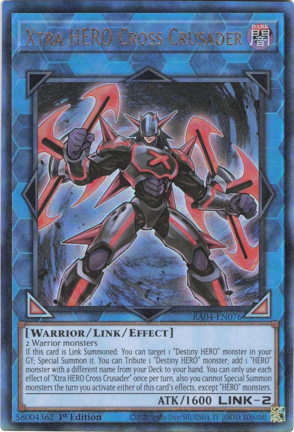 Xtra HERO Cross Crusader [RA04-EN076] Prismatic Ultimate Rare | Galaxy Games LLC