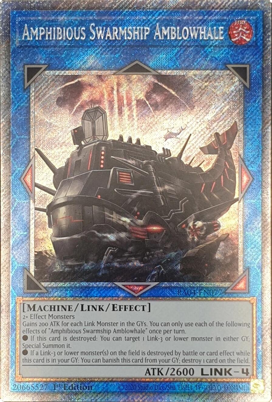 Amphibious Swarmship Amblowhale [RA04-EN077] Platinum Secret Rare | Galaxy Games LLC