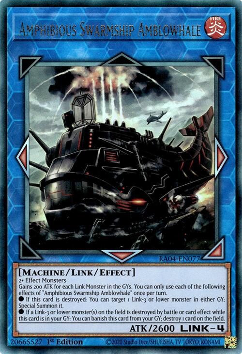 Amphibious Swarmship Amblowhale [RA04-EN077] Prismatic Ultimate Rare | Galaxy Games LLC