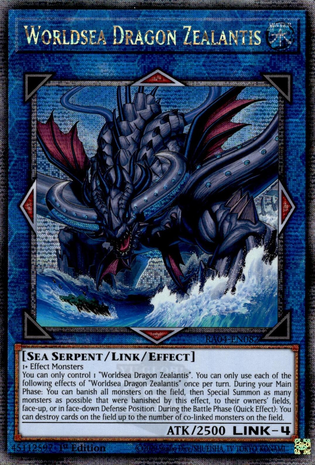 Worldsea Dragon Zealantis [RA04-EN082] Quarter Century Secret Rare | Galaxy Games LLC