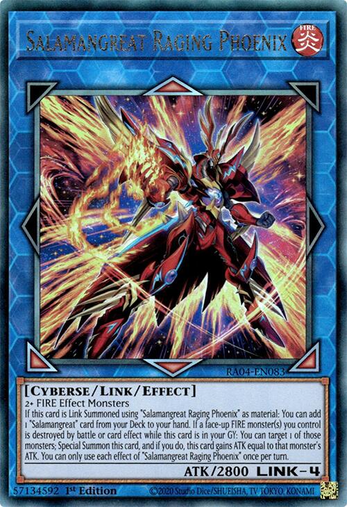 Salamangreat Raging Phoenix [RA04-EN083] Prismatic Ultimate Rare | Galaxy Games LLC