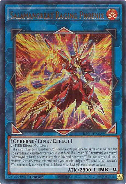 Salamangreat Raging Phoenix [RA04-EN083] Ultra Rare | Galaxy Games LLC