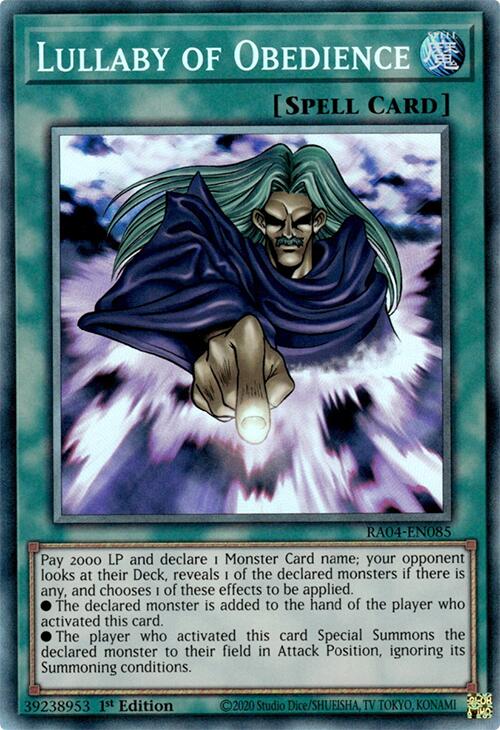 Lullaby of Obedience [RA04-EN085] Prismatic Collector's Rare | Galaxy Games LLC